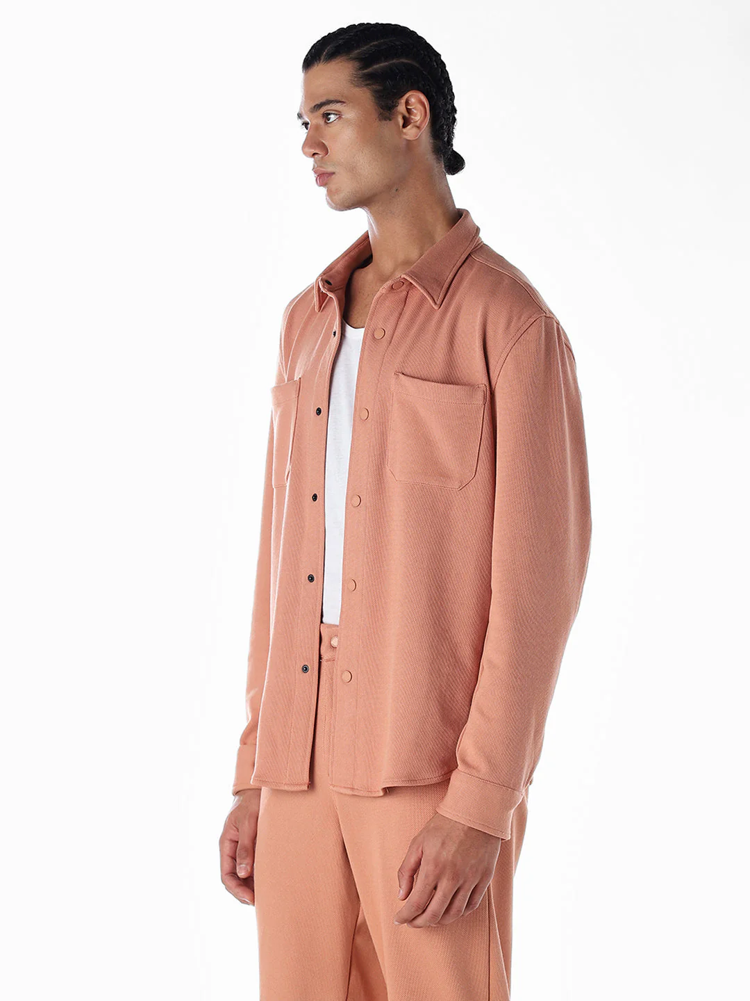 Oversized Full Sleeves Shirt - Orange - Image 3