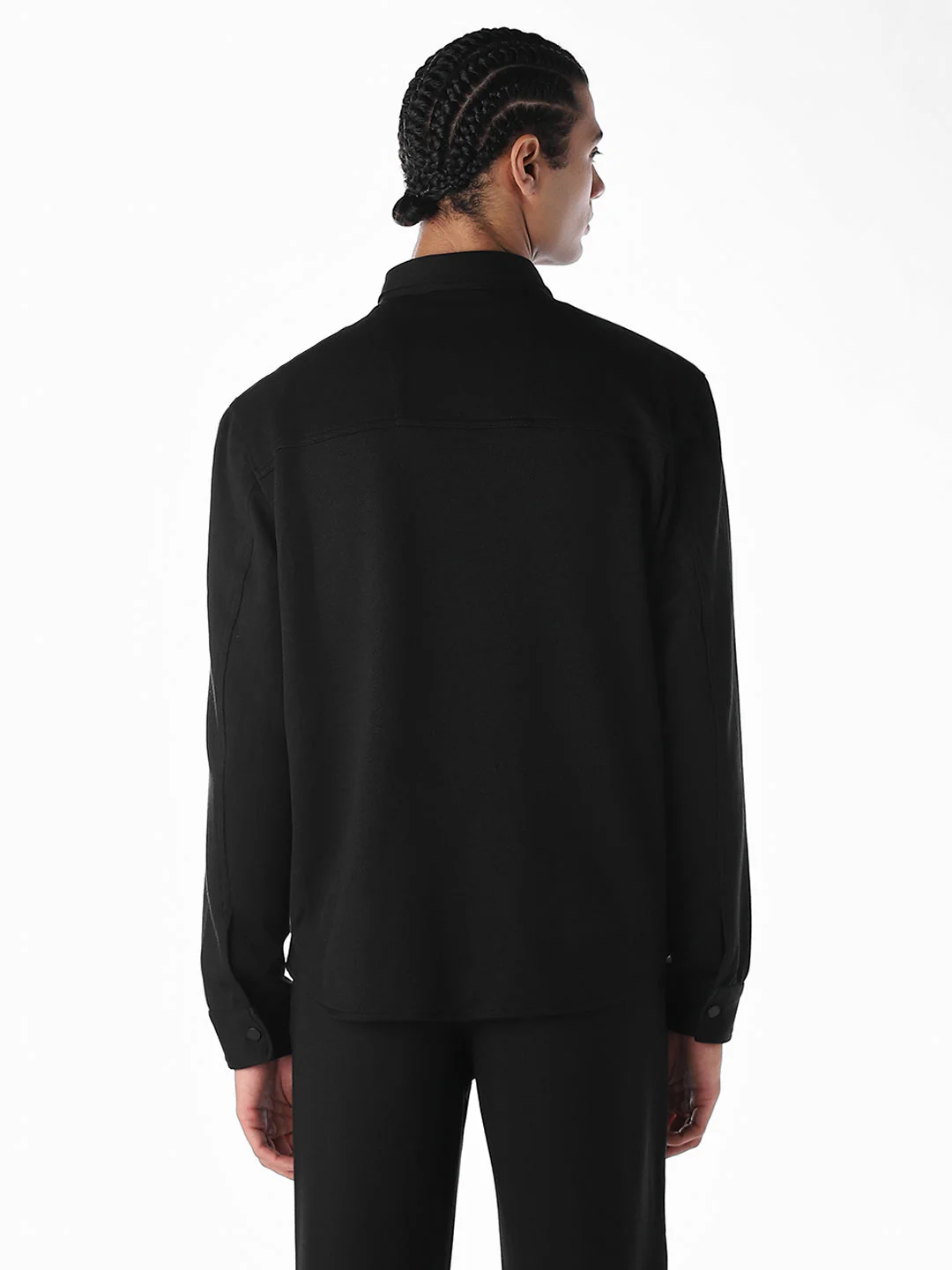 Oversized Full Sleeves Shirt - Black - Image 4