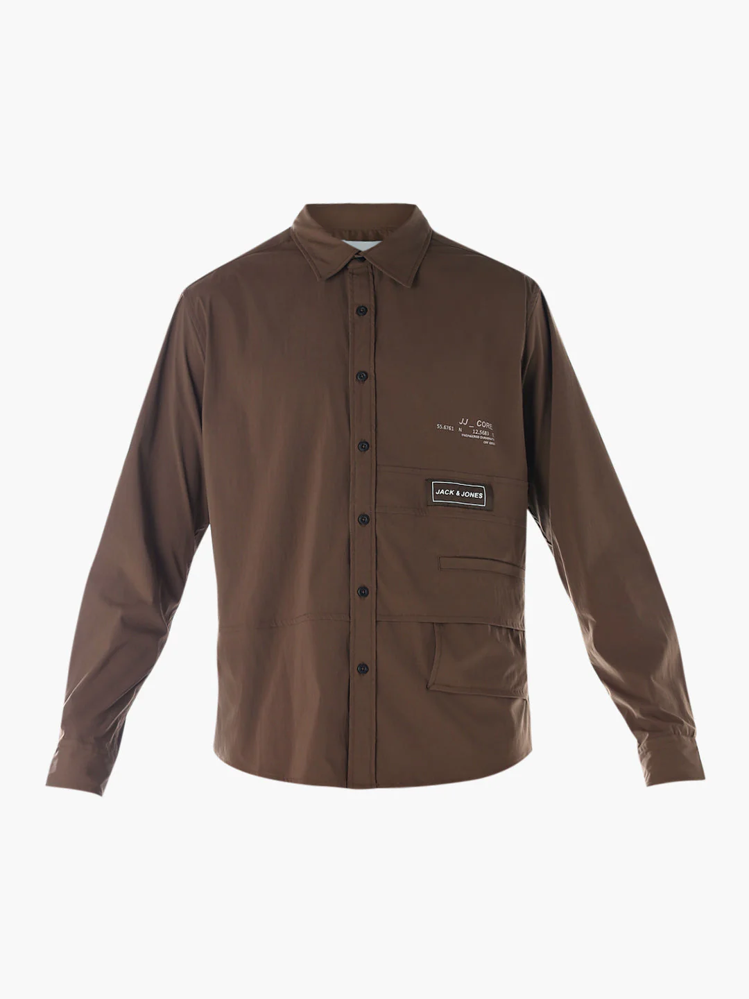 Oversized Printed Shirt - Brown - Image 7