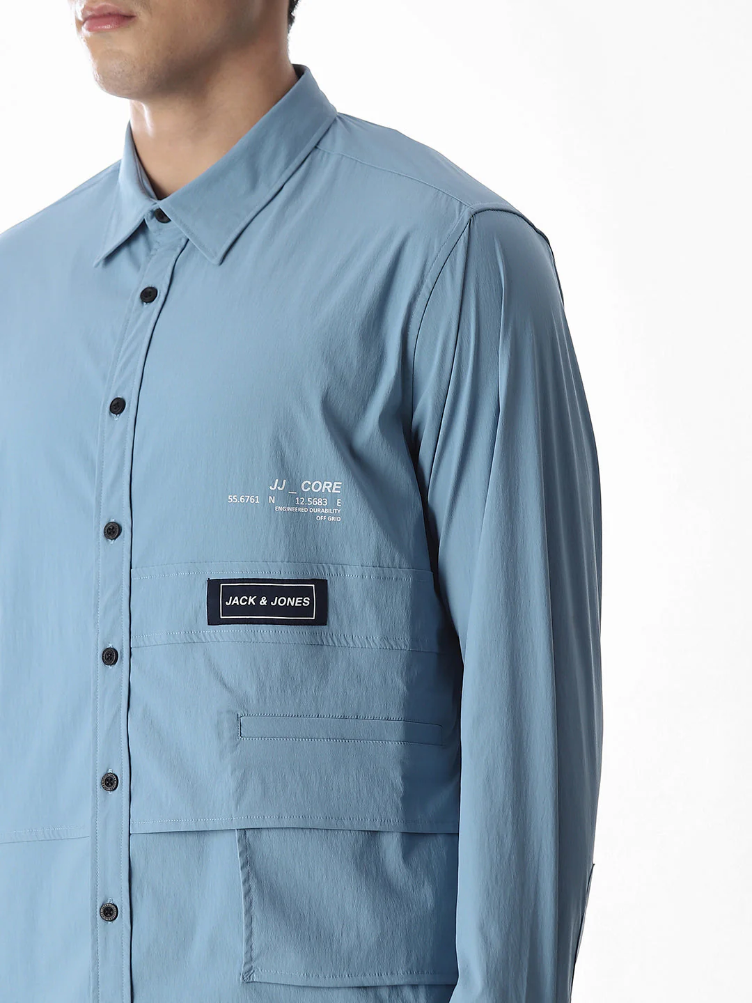 Oversized Printed Shirt - Blue - Image 5