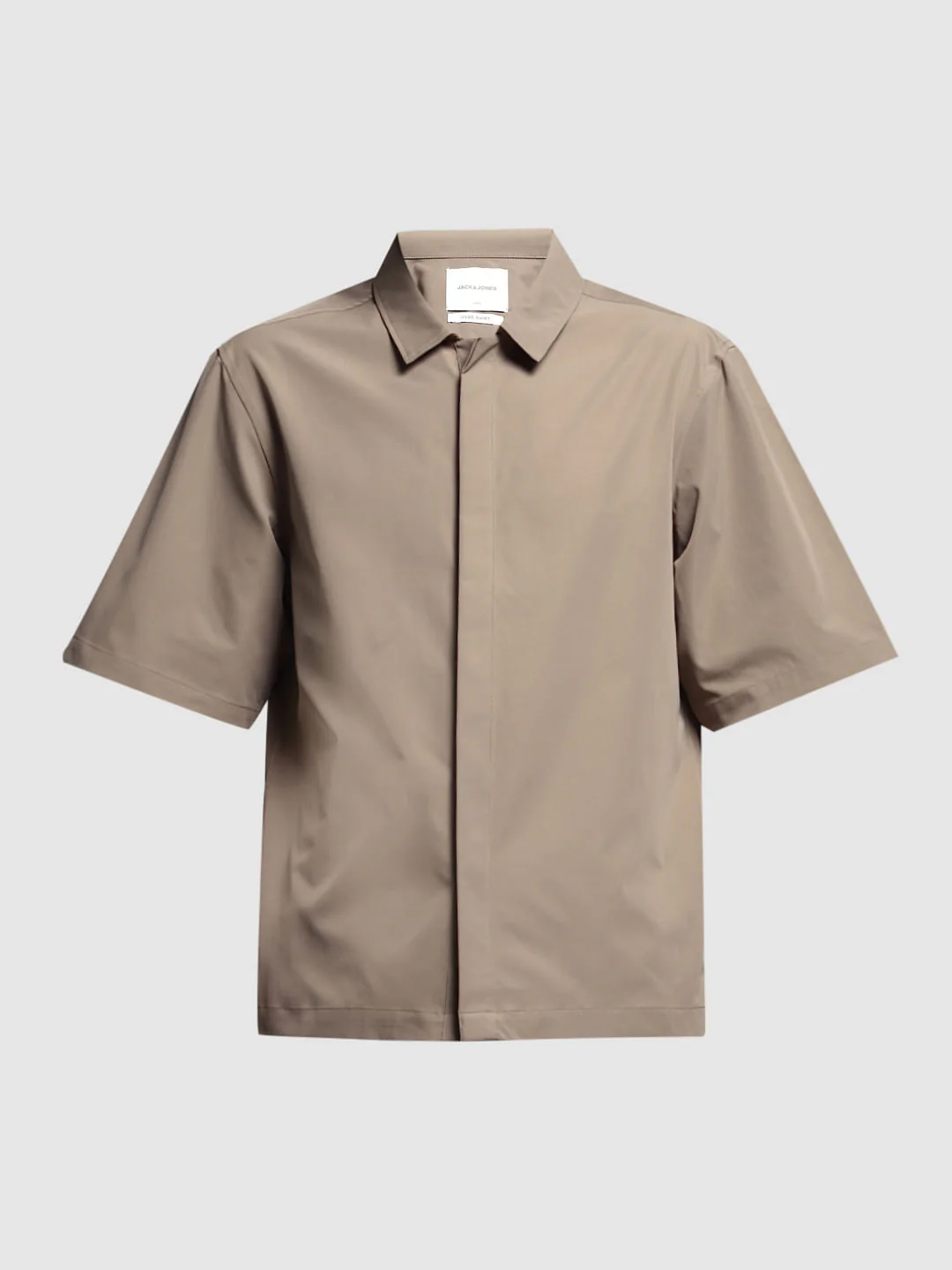 Brown Stretch Oversized Shirt - Image 7