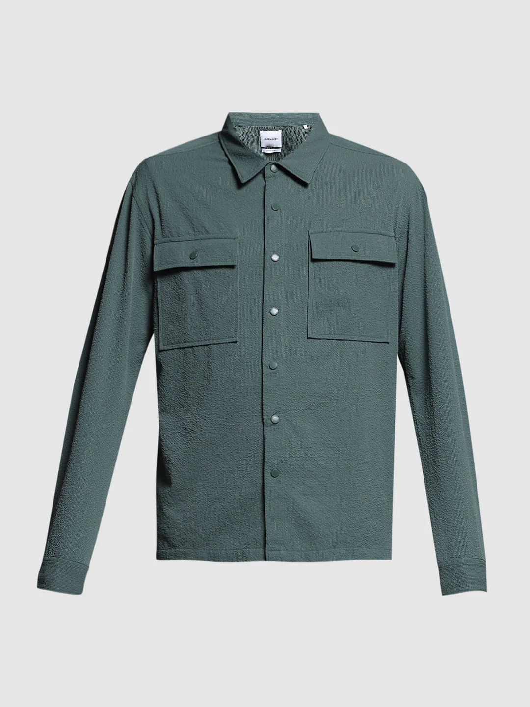 Green Textured Oversized Shirt - Image 7