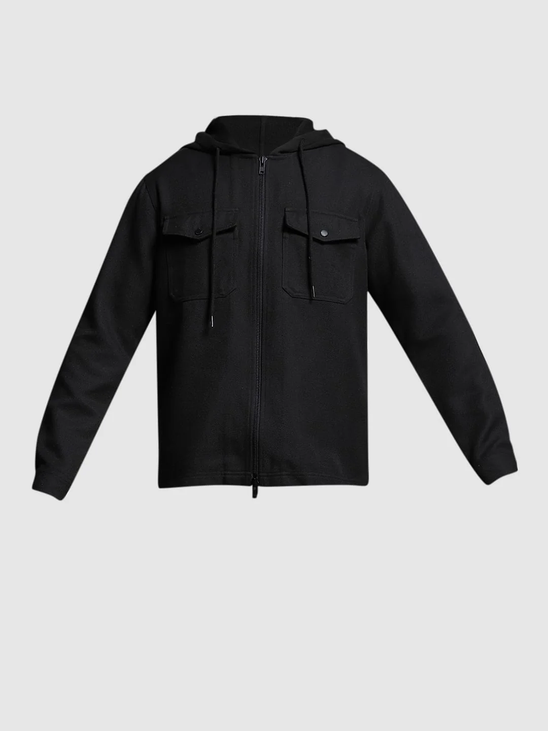 Black Hooded Oversized Cotton Shirt - Image 7