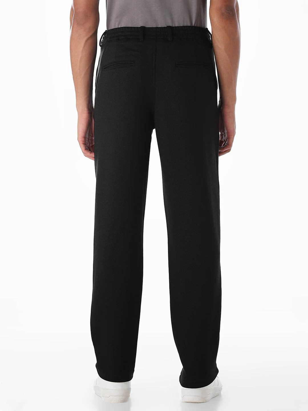 Regular Fit Mid Rise Pants - Black - Image 3