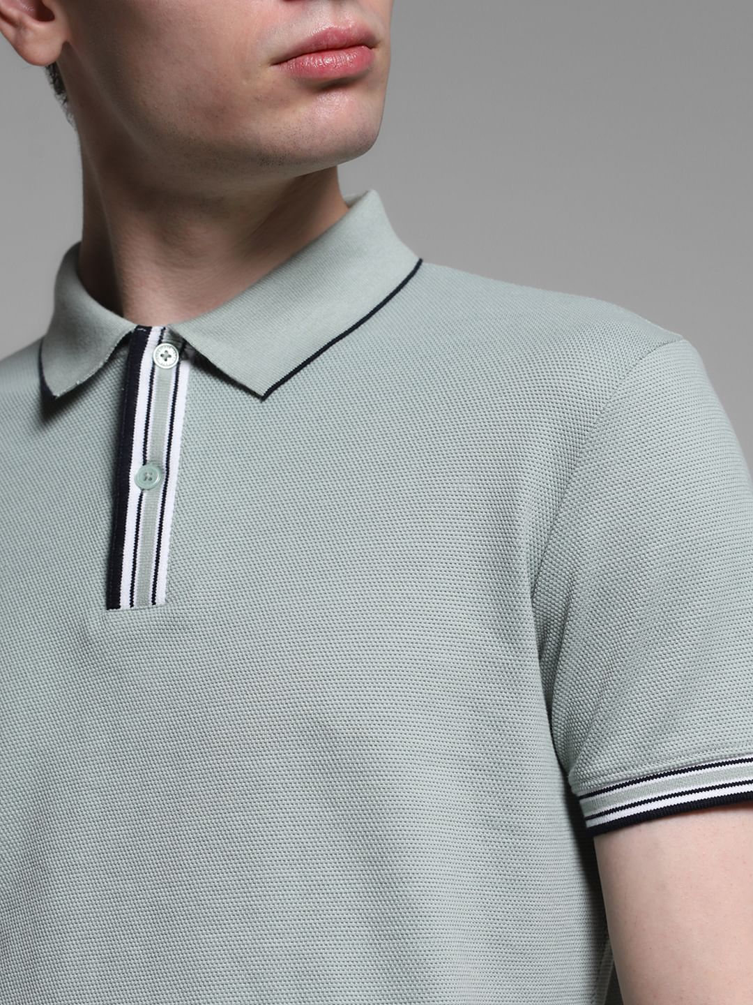 Light Green Knitted Cotton Polo - Image 5