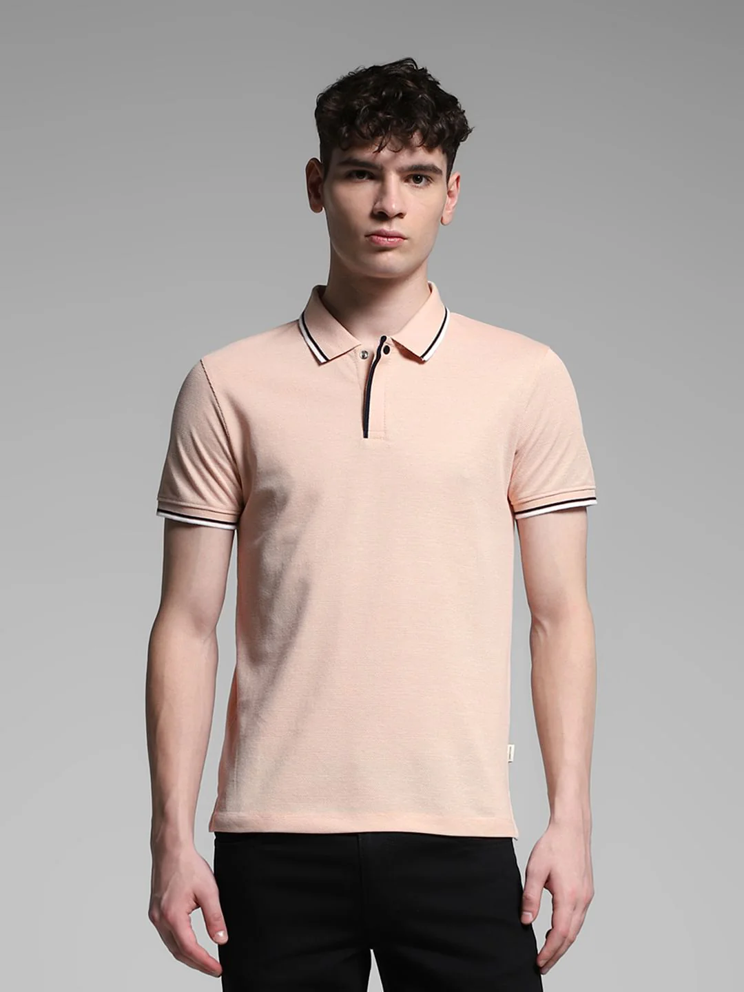 Light Pink Knitted Cotton Polo