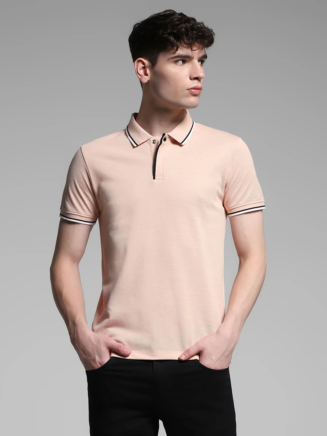 Light Pink Knitted Cotton Polo - Image 2