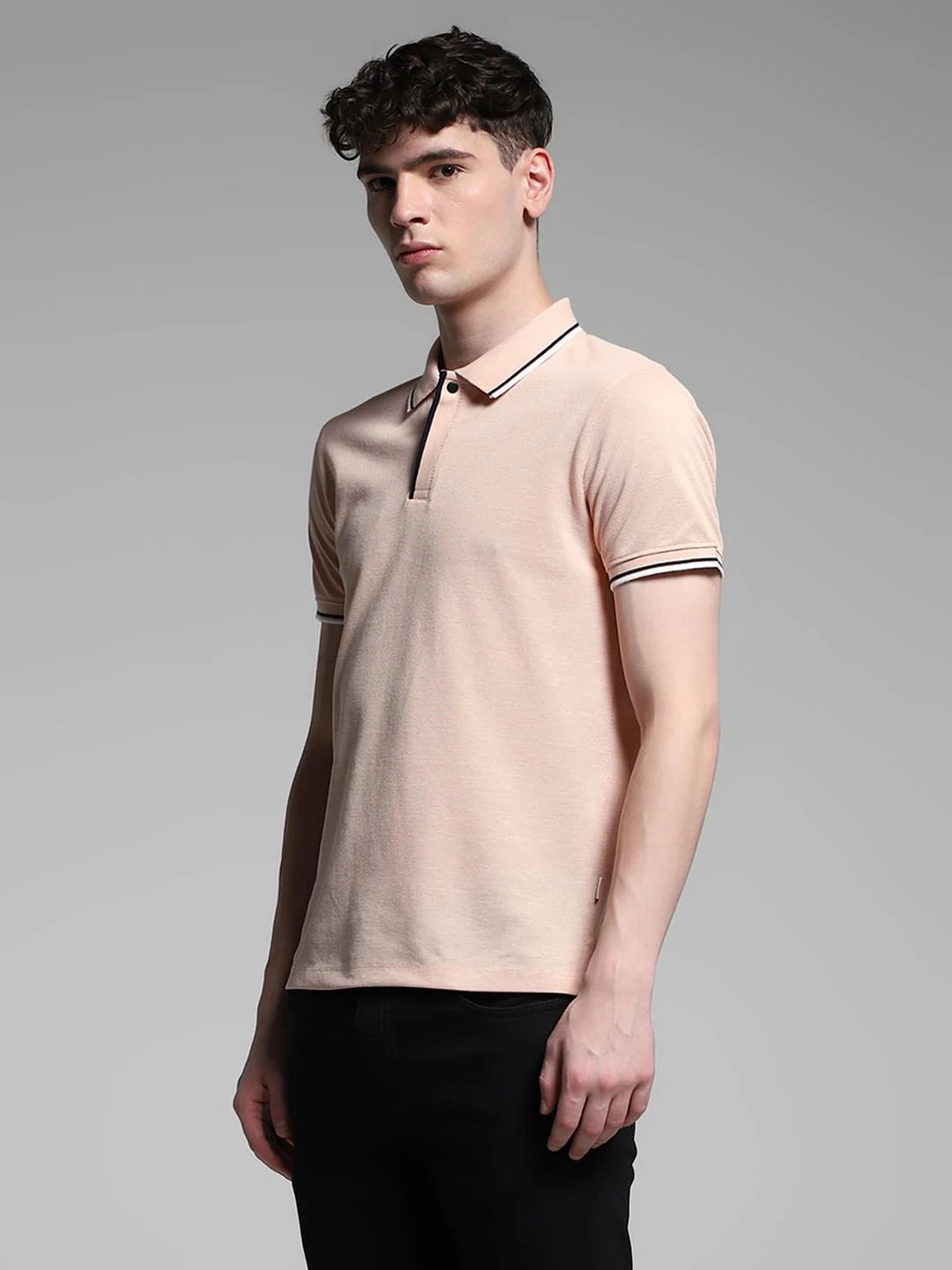 Light Pink Knitted Cotton Polo - Image 3