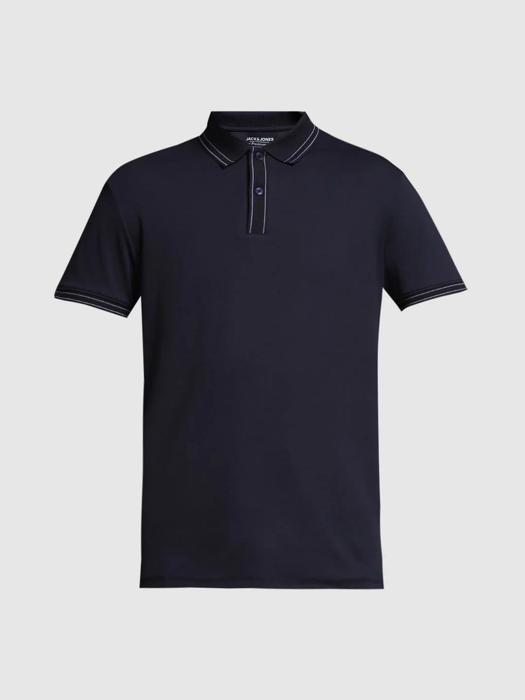 Navy Blue Knitted Cotton Polo - Image 7