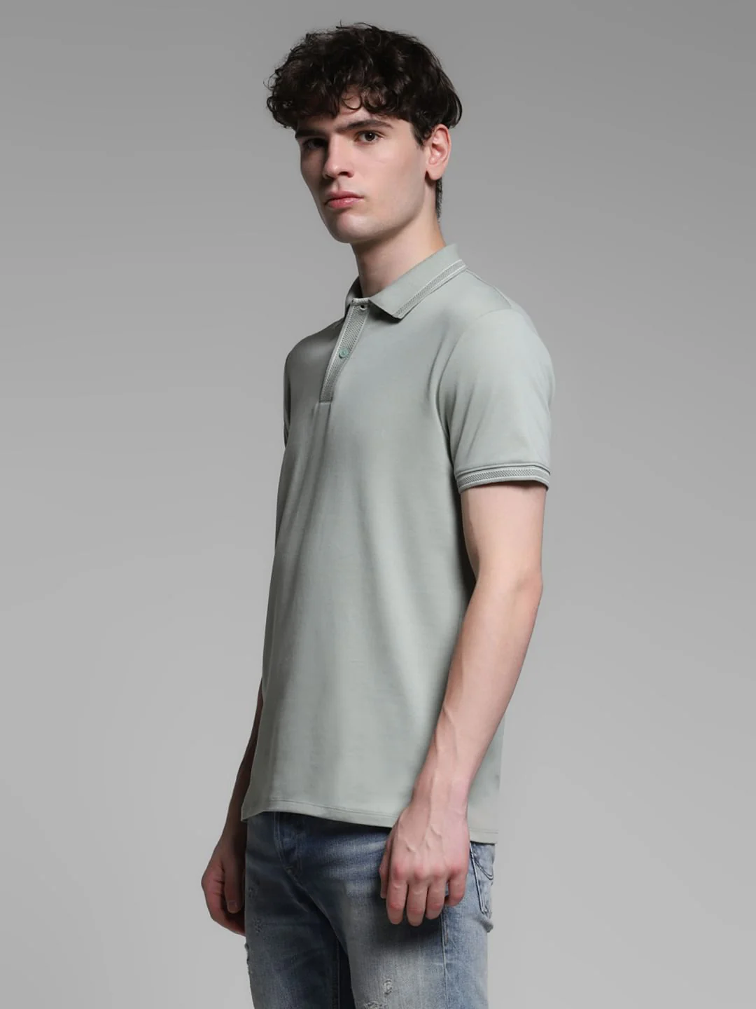 Green Knitted Cotton Polo - Image 3