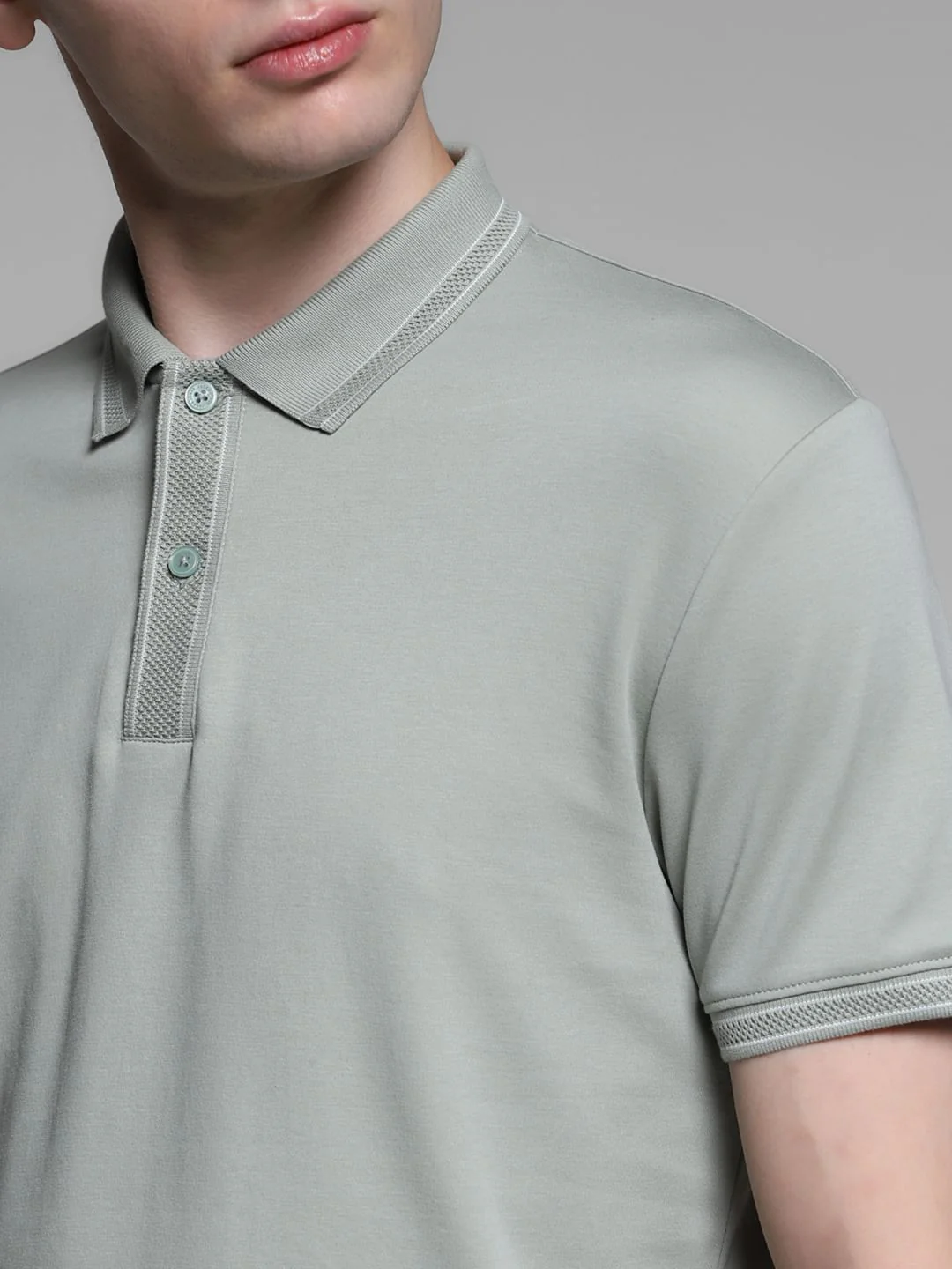 Green Knitted Cotton Polo - Image 5