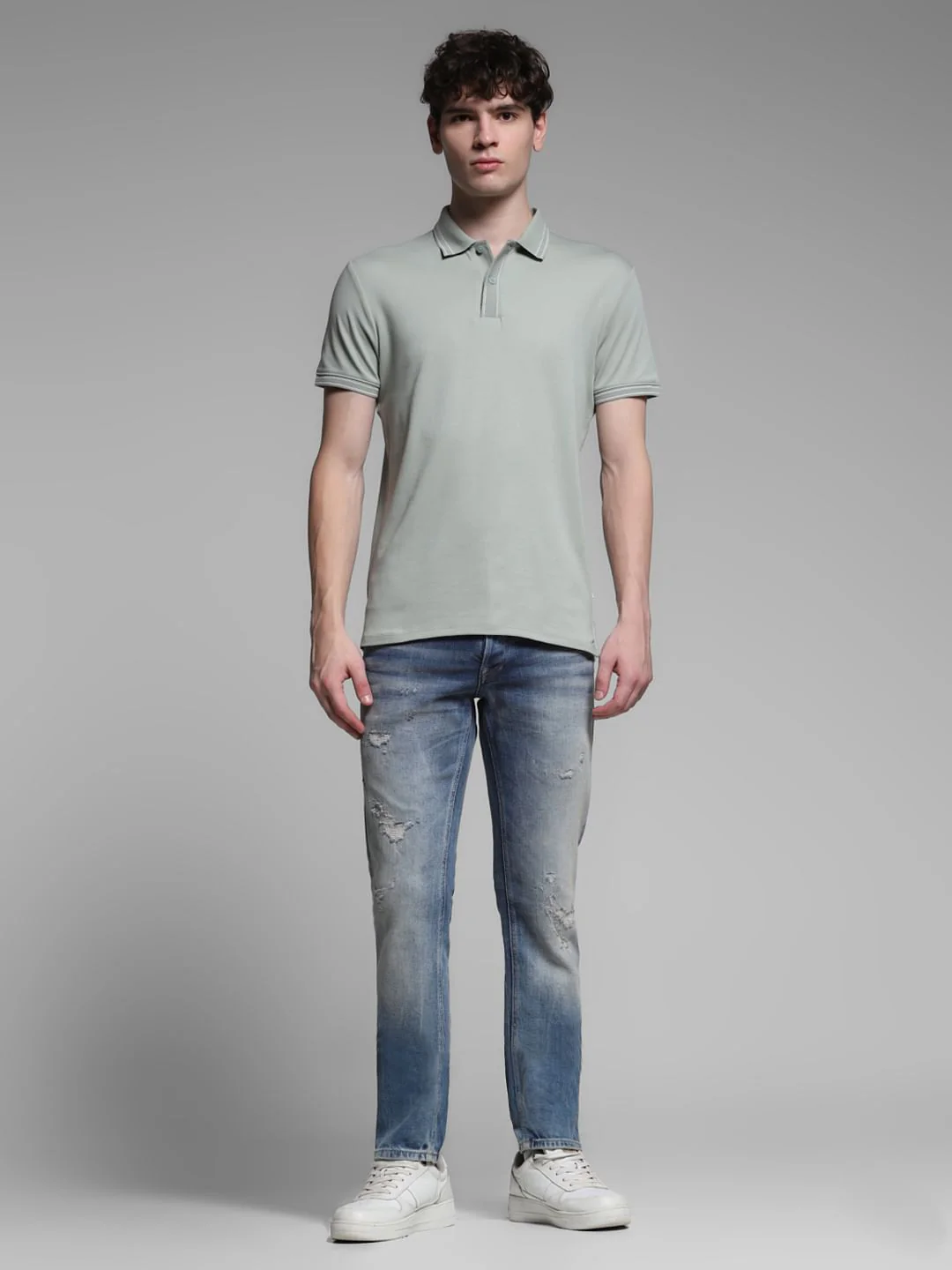 Green Knitted Cotton Polo - Image 6