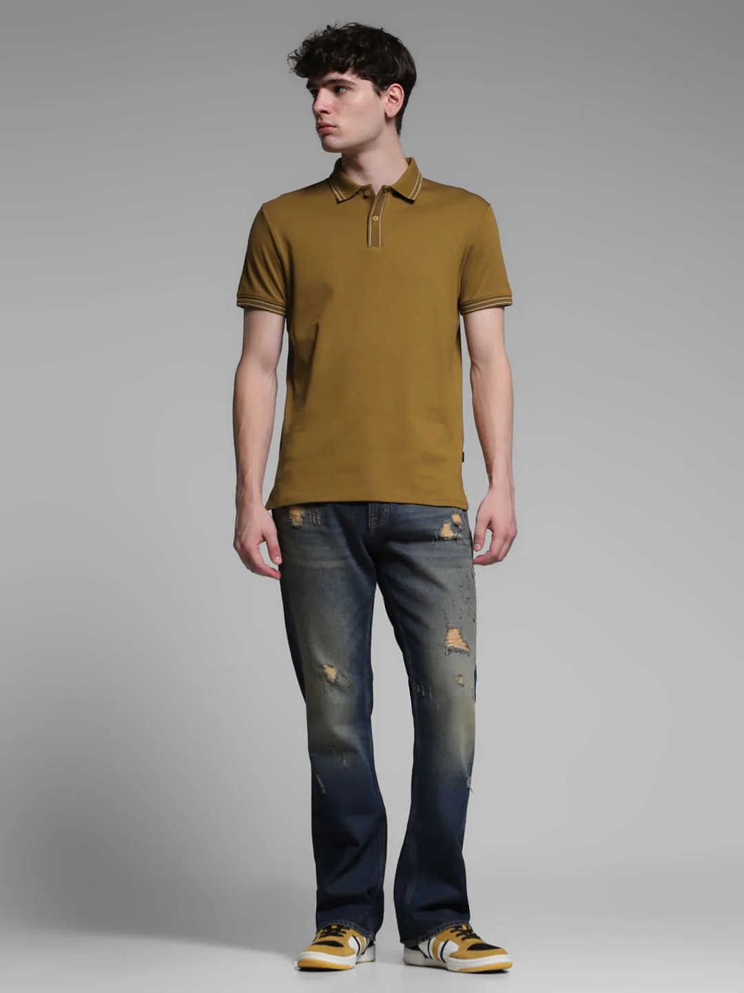 Brown Knitted Cotton Polo - Image 6
