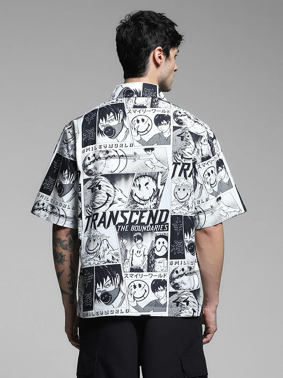SmileyWorld White Printed Oversized Shirt - Image 4