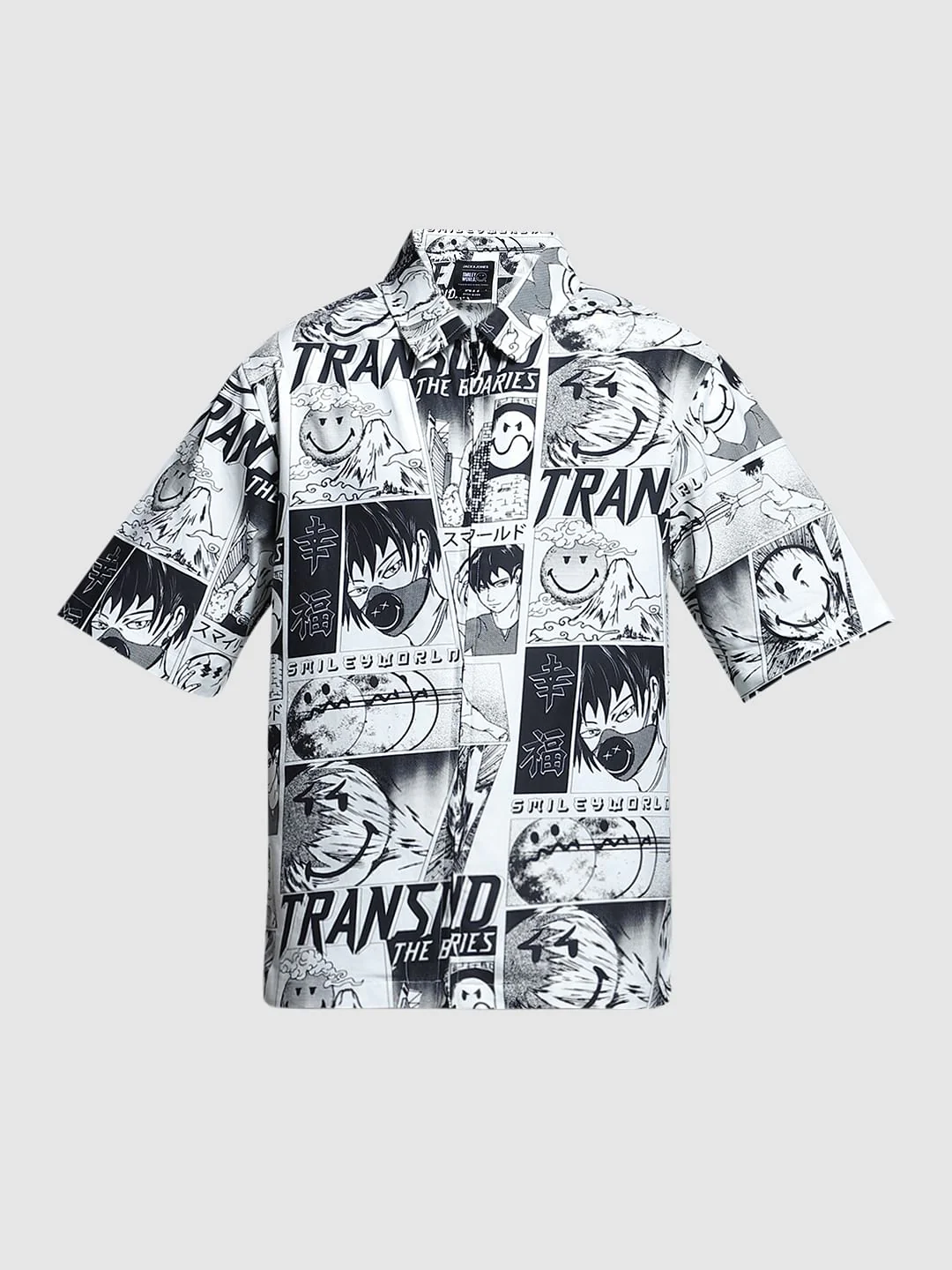 SmileyWorld White Printed Oversized Shirt - Image 7