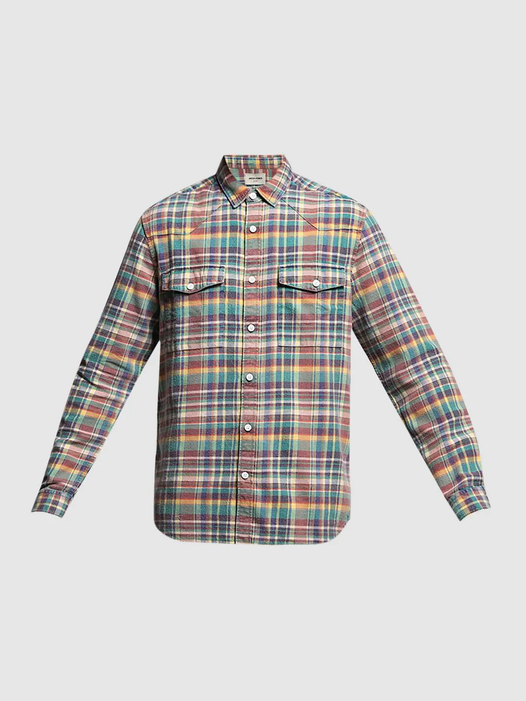 Yellow Check Print Cotton Shirt - Image 7