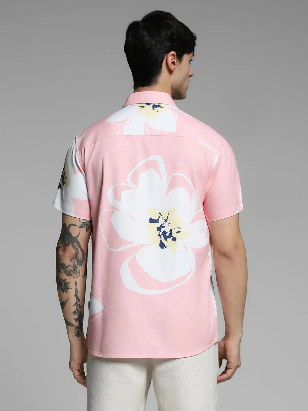 Pink Floral Print Cotton Shirt - Image 4