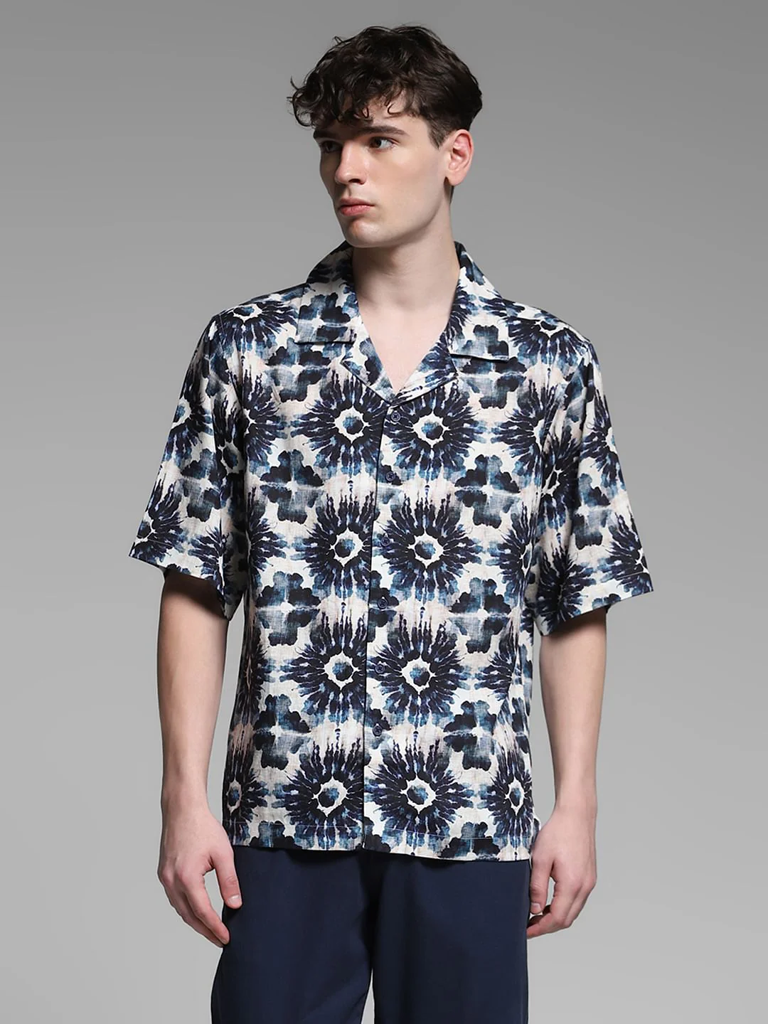 Black Printed Oversized Shirt - Image 2