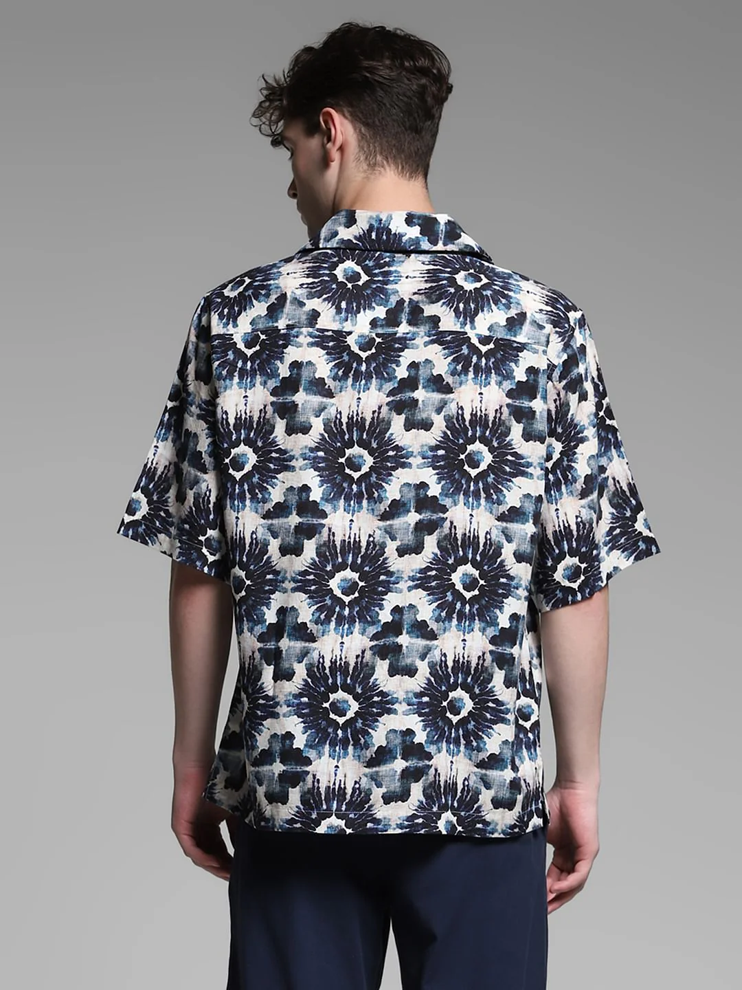Black Printed Oversized Shirt - Image 4