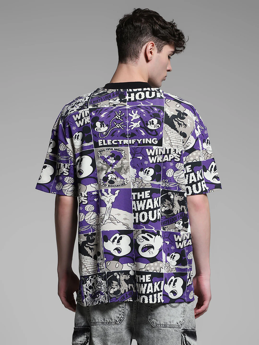 Purple Mickey Comic Strip Oversized T-shirt - Image 4