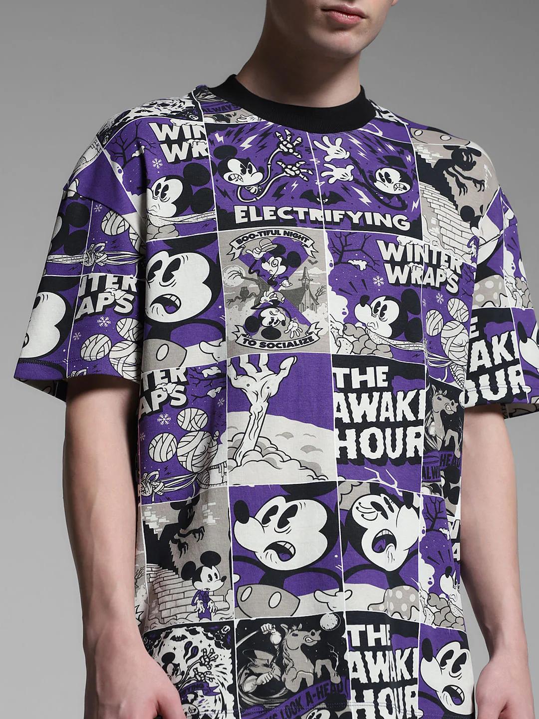 Purple Mickey Comic Strip Oversized T-shirt - Image 5