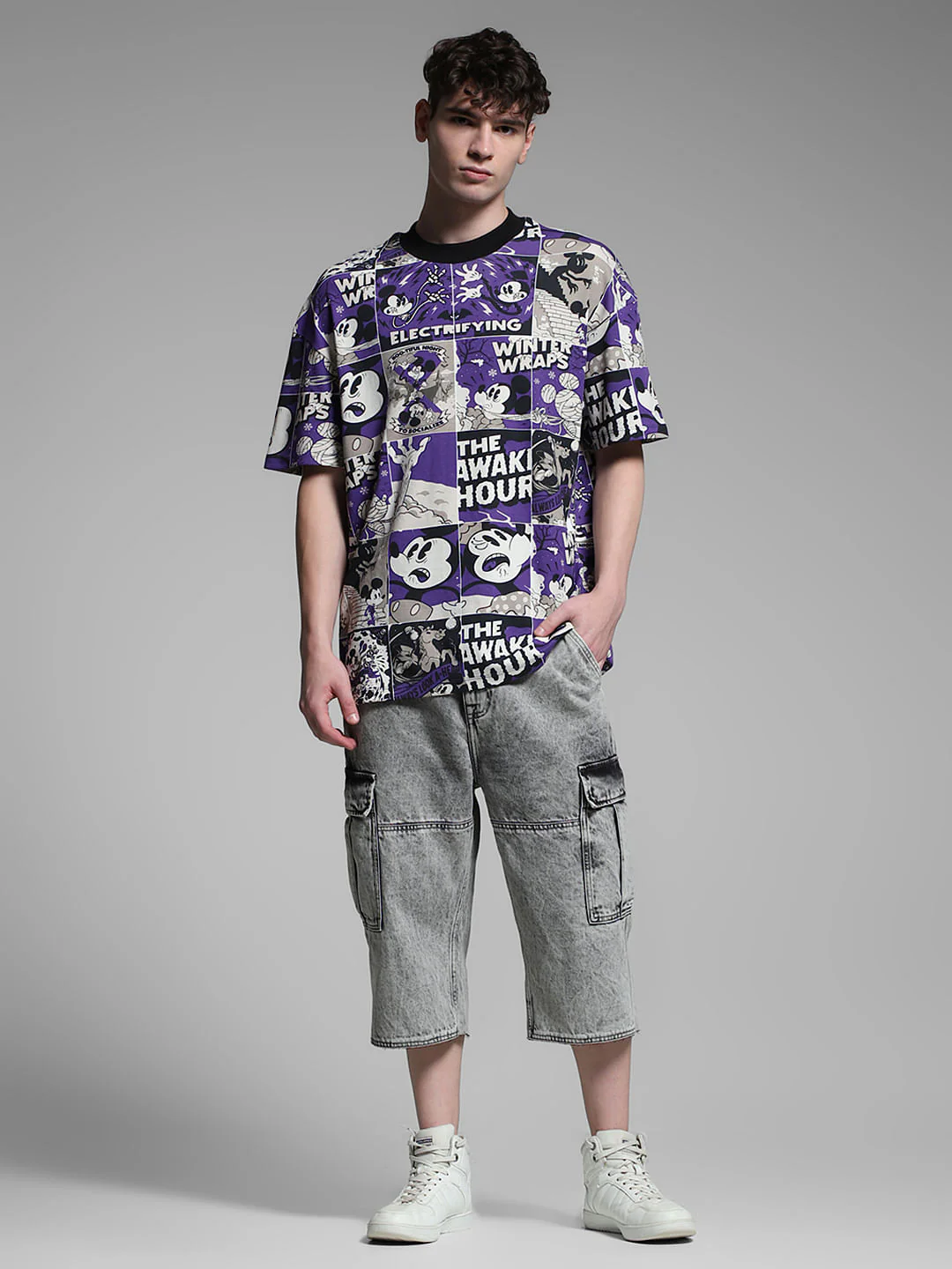 Purple Mickey Comic Strip Oversized T-shirt - Image 6