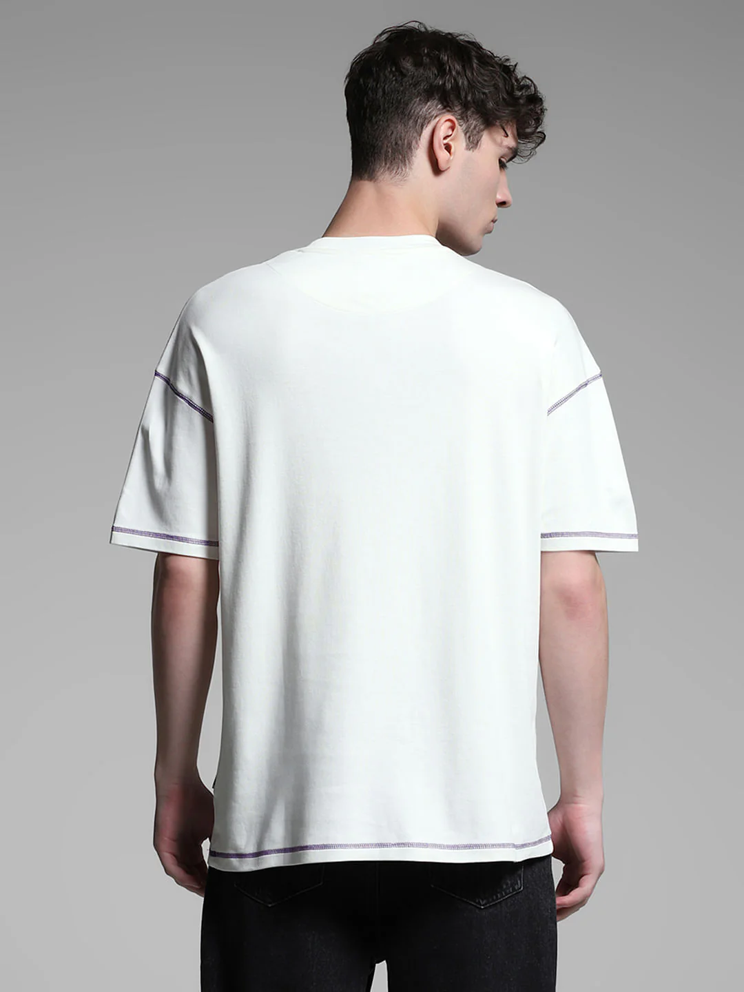 White Mickey Print Oversized T-shirt - Image 4