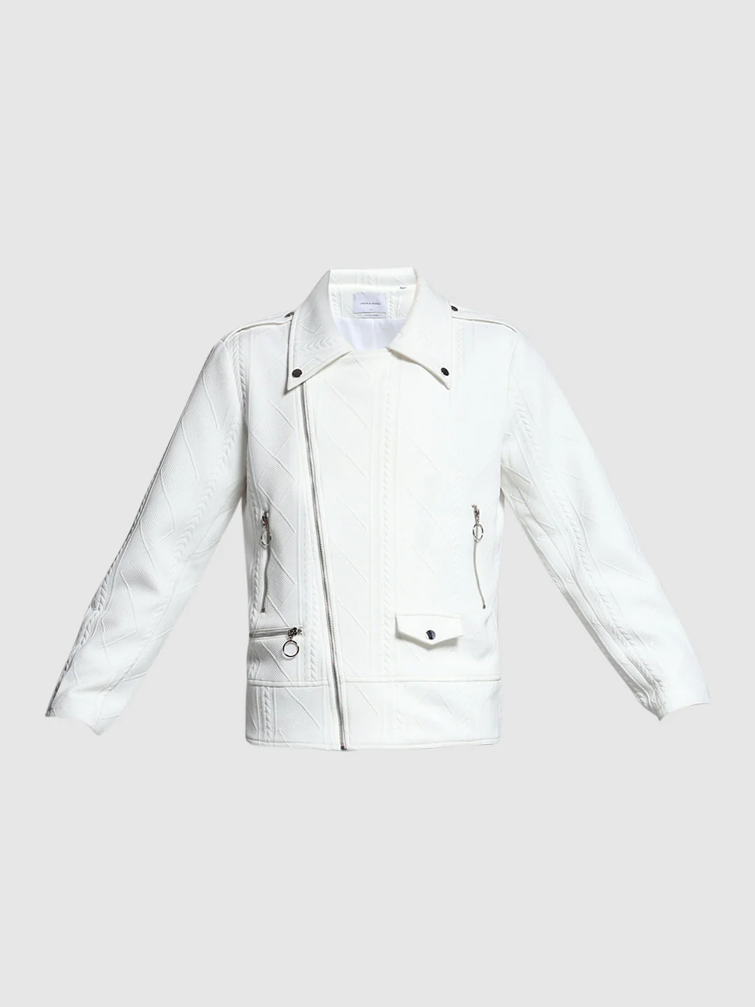 White Multi-Zip Detail Jacket - Image 7