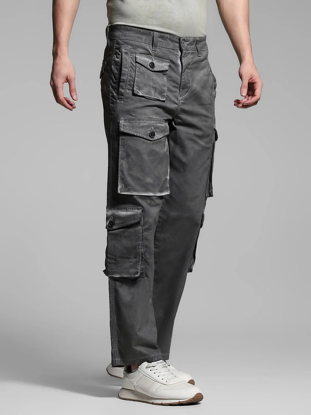 Olive Green Mid Rise Cargo Pants - Image 2