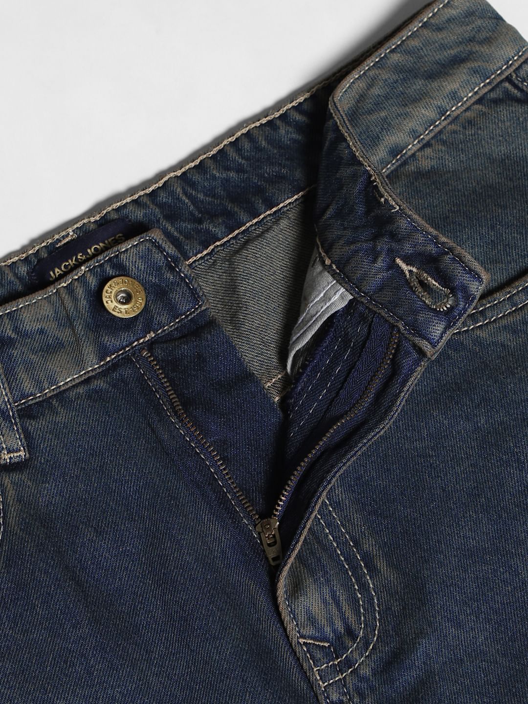 Dark Blue Washed Dario Loose Fit Jeans - Image 5