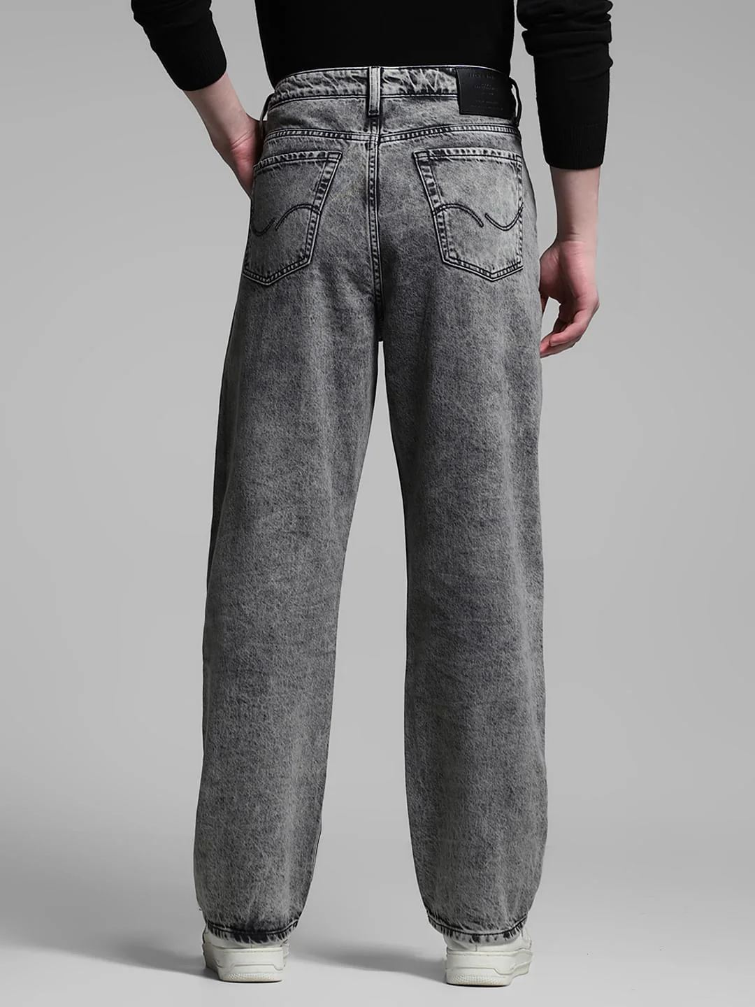 Dark Grey High Rise Washed Anti Fit Jeans - Image 3