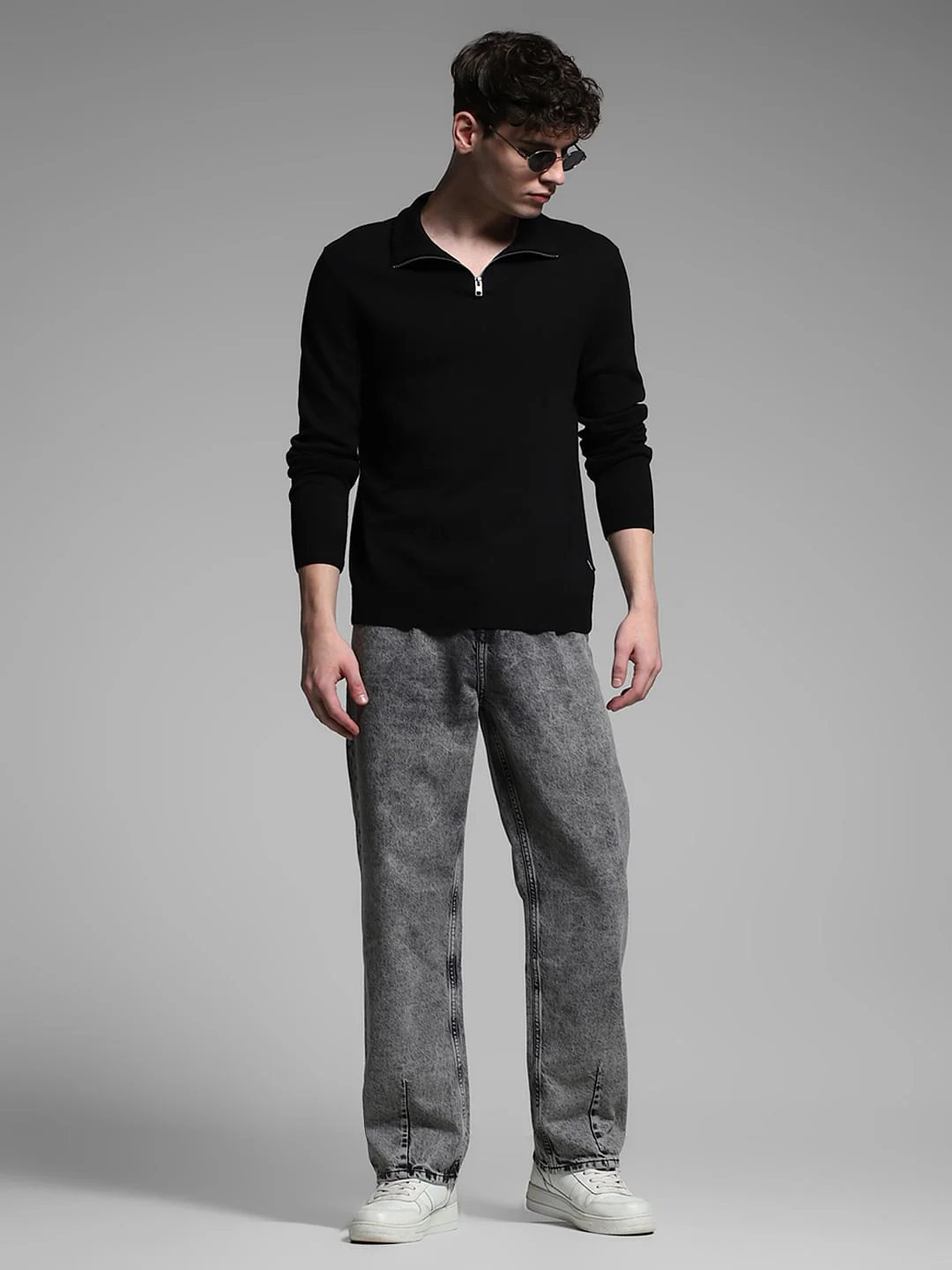 Dark Grey High Rise Washed Anti Fit Jeans - Image 6