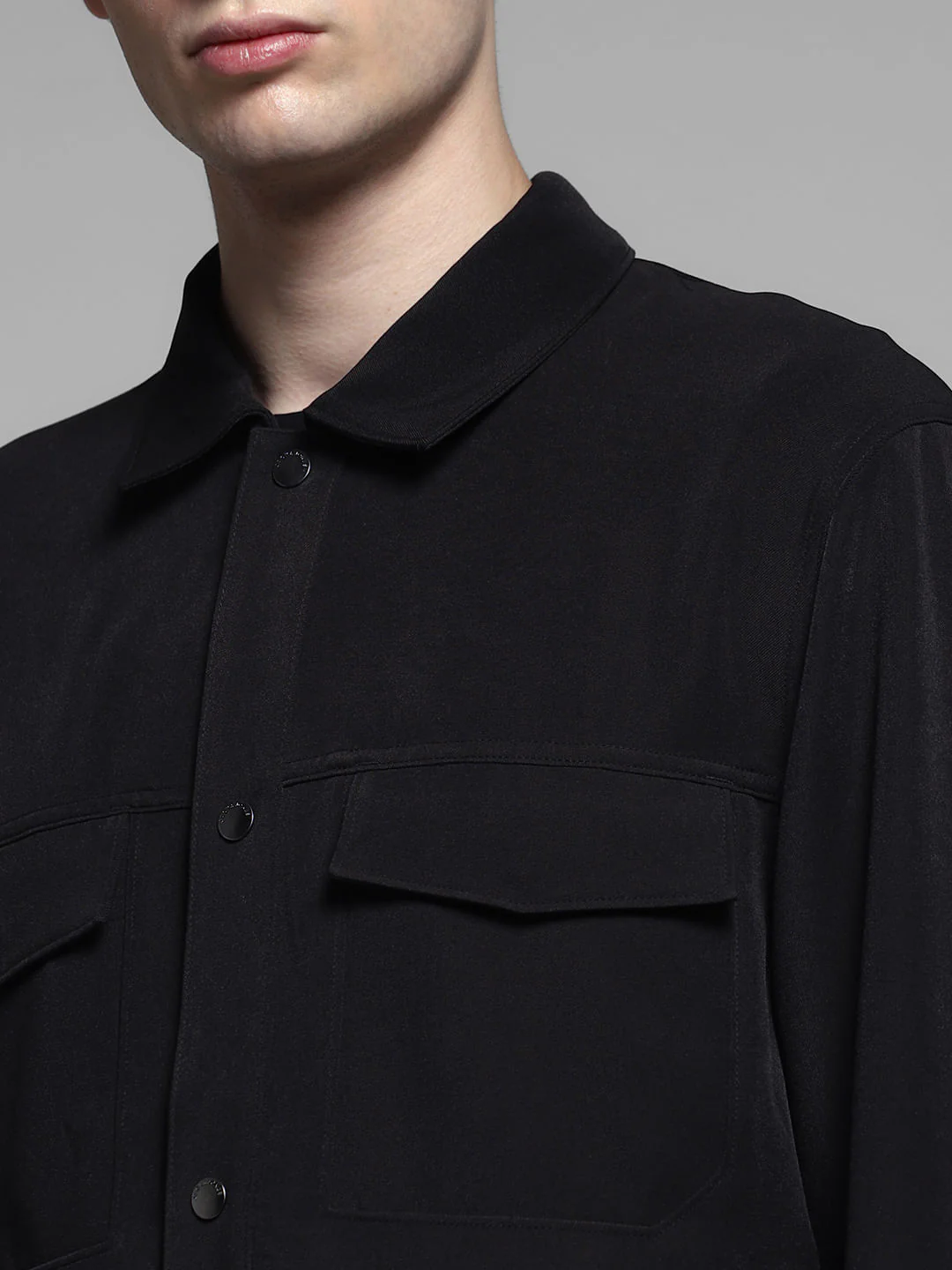 Black Regular Fit Jacket - Image 5
