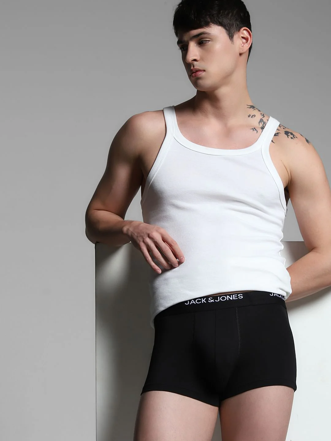 Pack of 5 Black Logo Print Trunks - Image 6