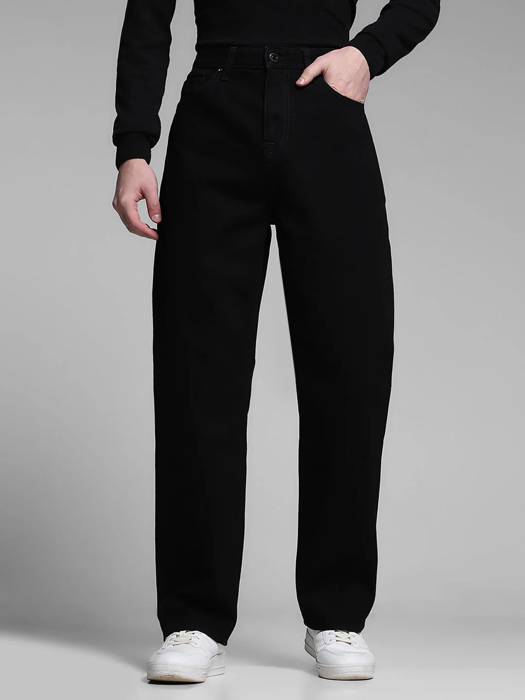 Black High Rise Dario Loose Fit Jeans