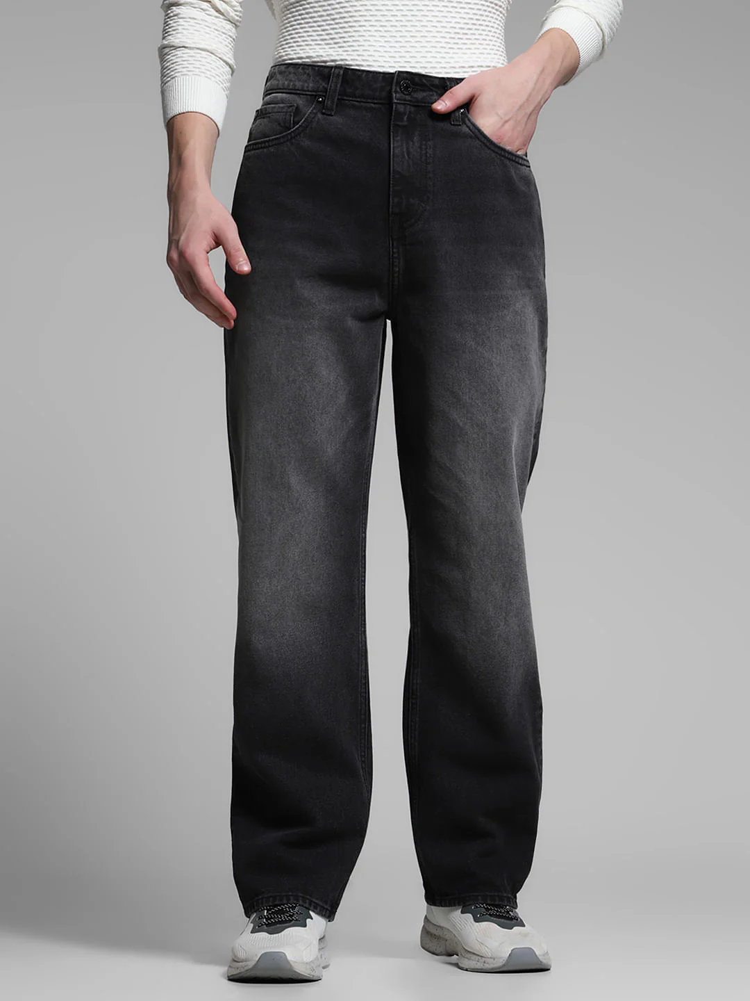 Black High Rise Dario Loose Fit Jeans