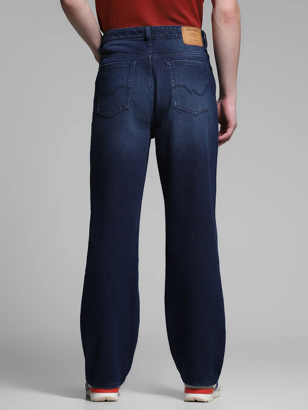 Dark Blue Distressed Dario Loose Fit Jeans - Image 3