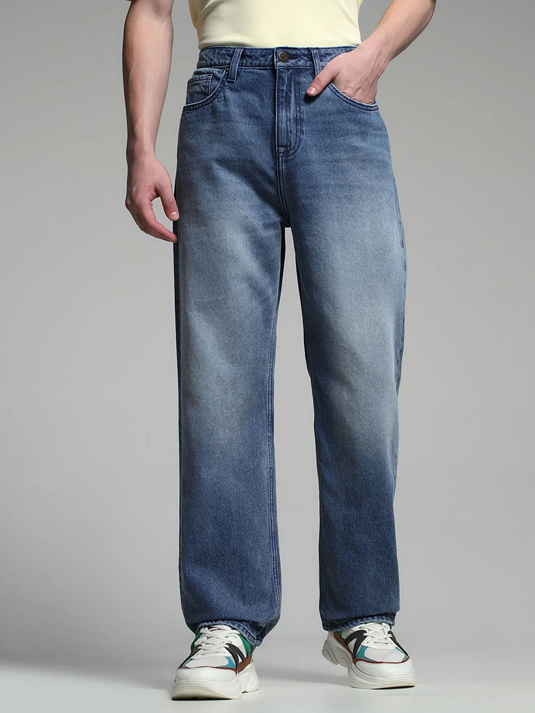 Dark Blue High Rise Dario Loose Fit Jeans