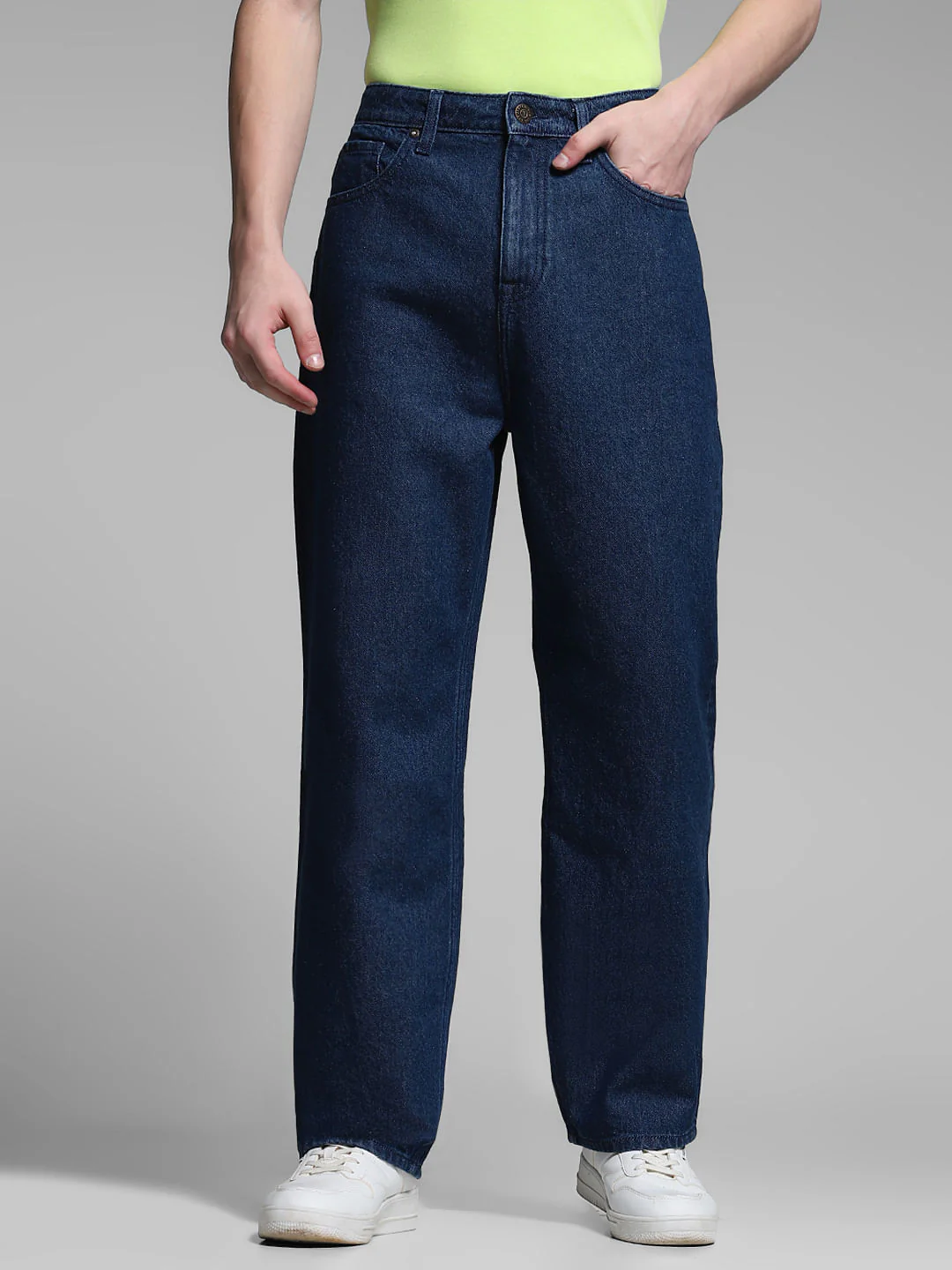 Dark Blue High Rise Dario Loose Fit Jeans