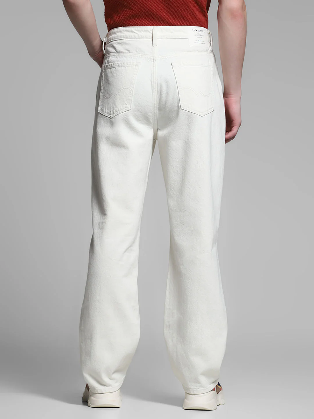 Ecru Distressed Dario Loose Fit Jeans - Image 3