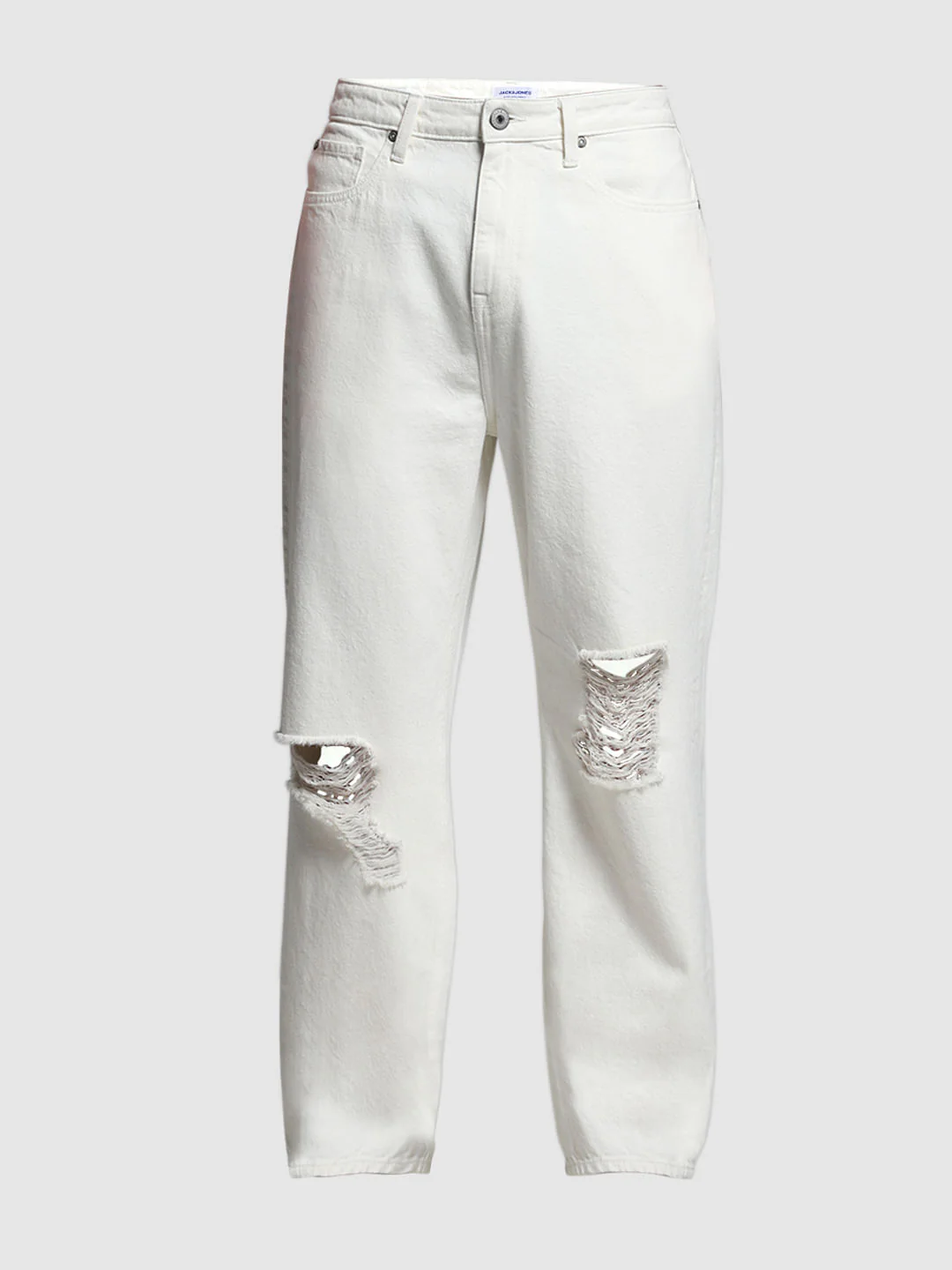 Ecru Distressed Dario Loose Fit Jeans - Image 7