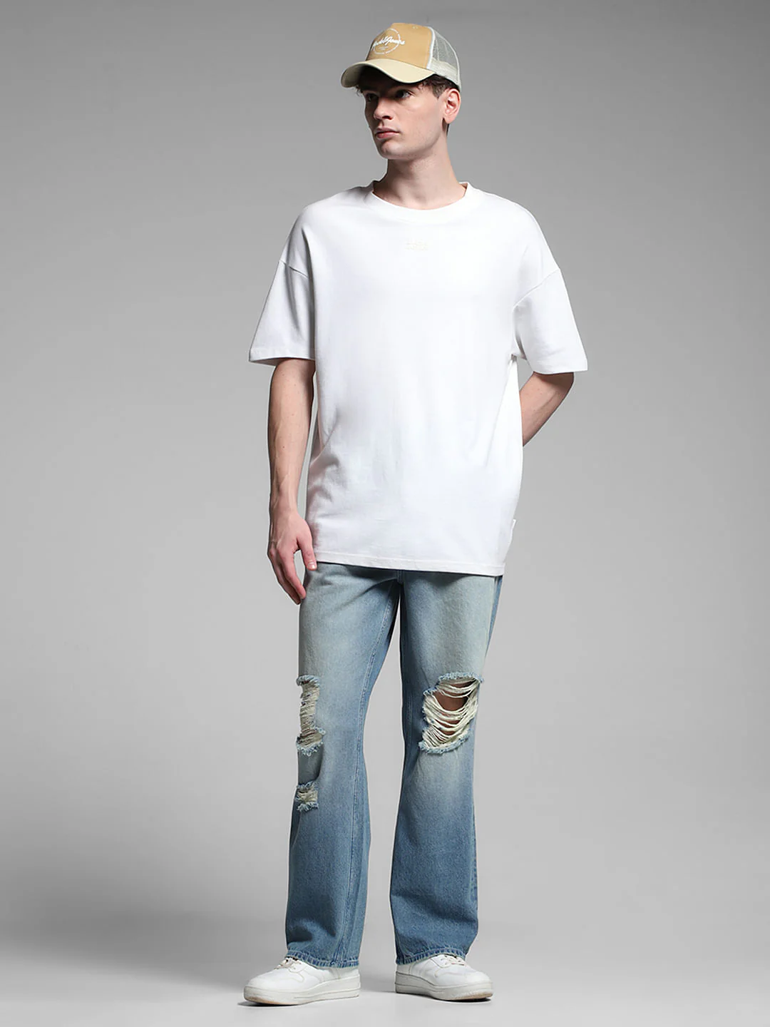 Light Blue Distressed Dario Loose Fit Jeans - Image 6