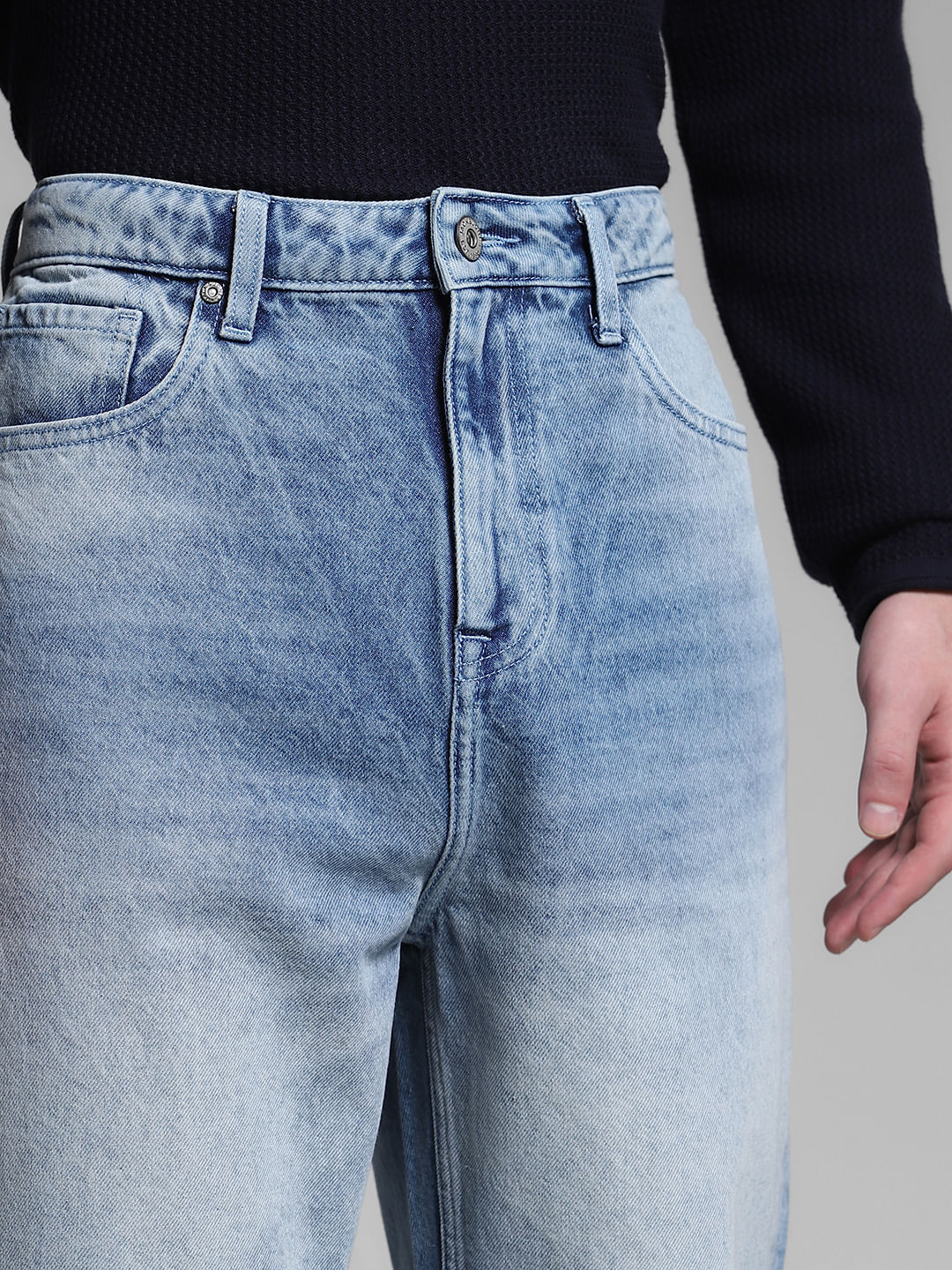 Light Blue Washed Dario Loose Fit Jeans - Image 4
