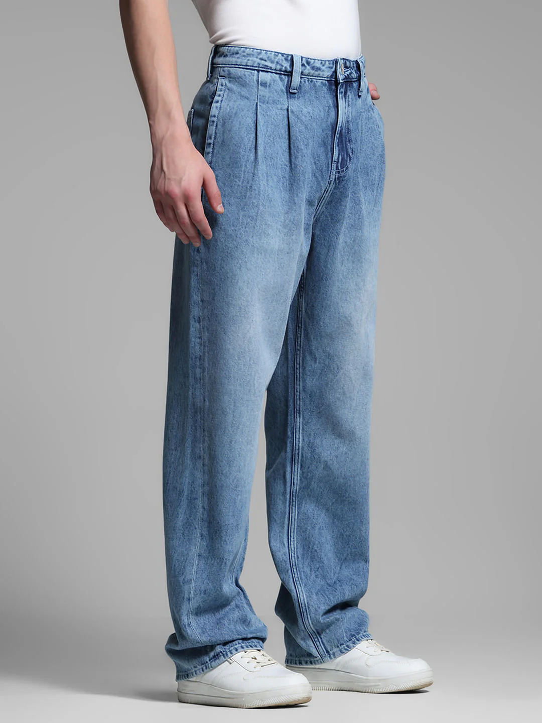 Light Blue High Rise Dario Loose Fit Jeans - Image 2