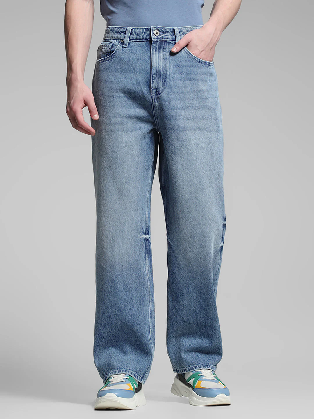 Light Blue Faded Dario Loose Fit Jeans