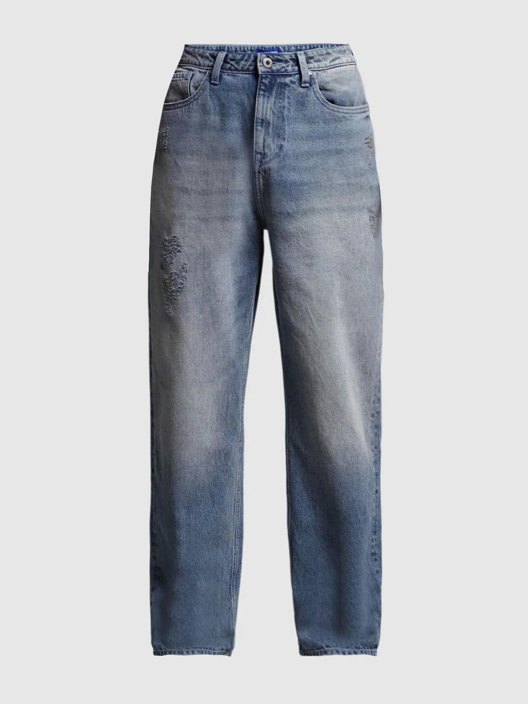 Light Blue Mildly Distressed Dario Loose Fit Jeans - Image 7