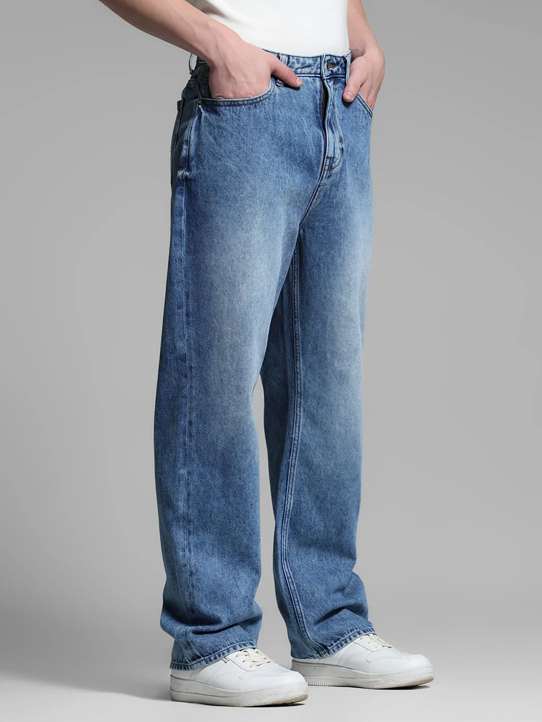 Blue High Rise Dario Loose Fit Jeans - Image 2