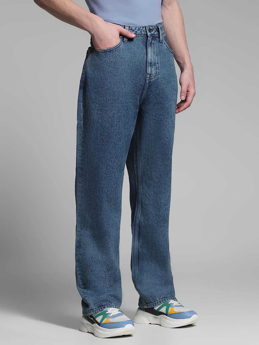 Blue High Rise Dario Loose Fit Jeans - Image 2