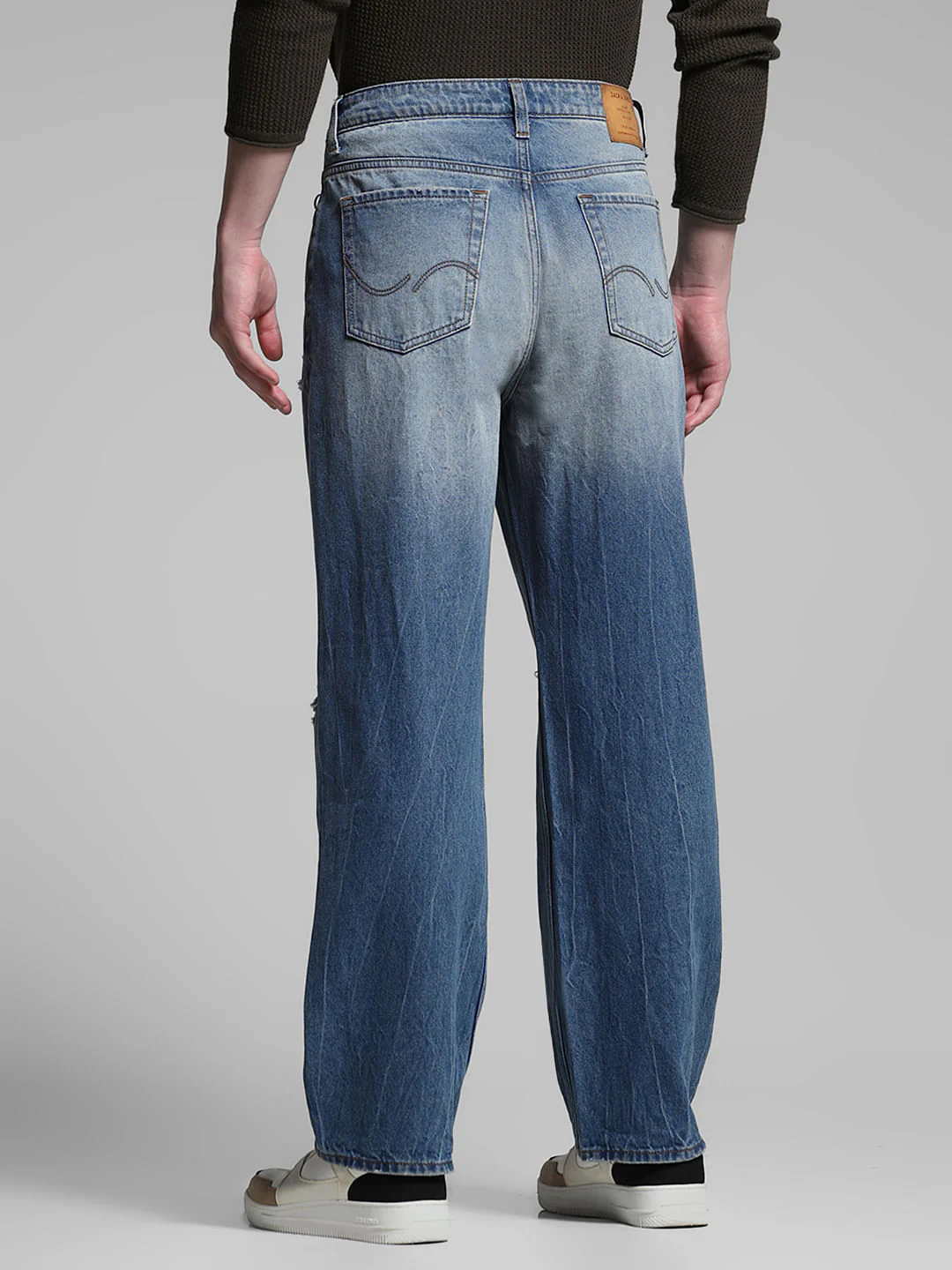 Blue Heavily Distressed Dario Loose Fit Jeans - Image 3