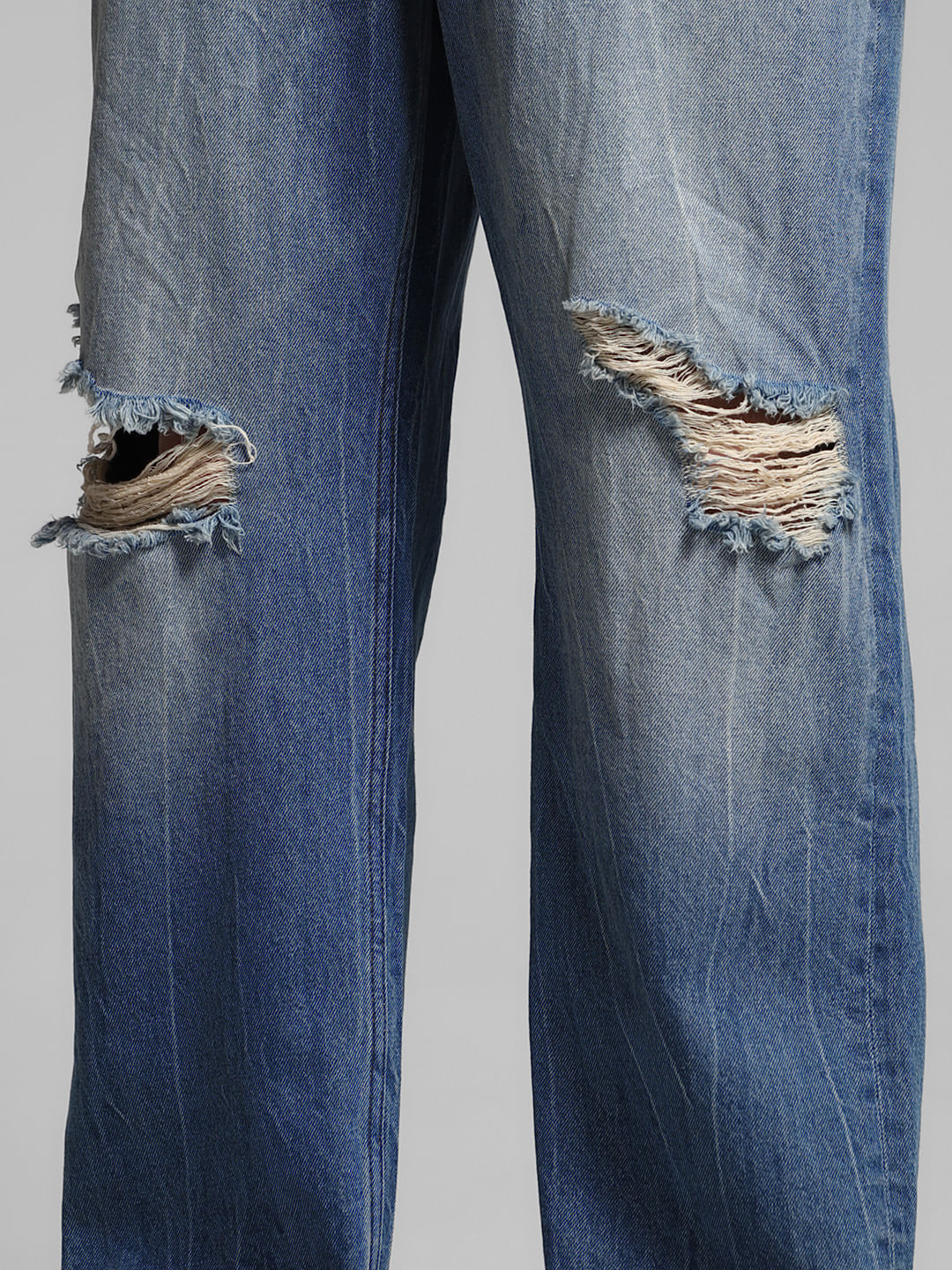 Blue Heavily Distressed Dario Loose Fit Jeans - Image 5